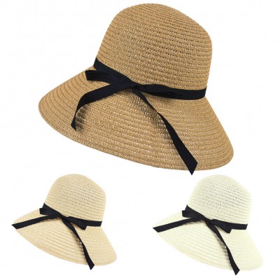  Wide Brim Summer Beach Sun Hat Trilby Straw Floppy Elegant Boho Panama Cap  eb-02745401